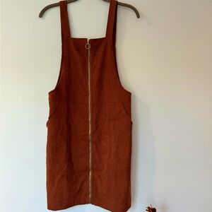Rust colored corduroy jumper dress medium